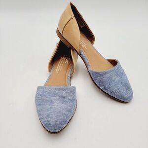 TOMS Shoes Womens 7.5 W Jutti d'Orsay Flats Brown Blue